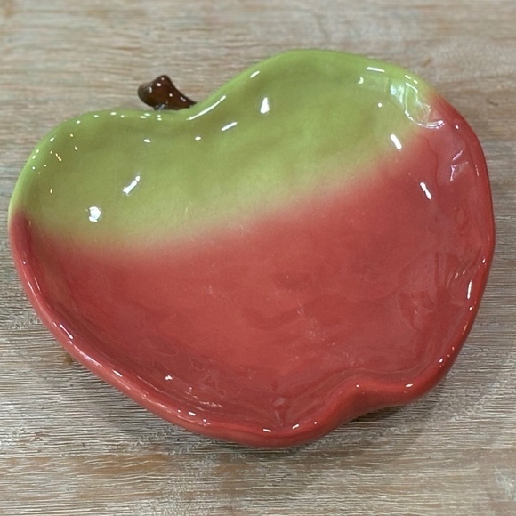 Vintage Y2K Russ Berrie Handpainted Fall Apple Trinket Tray - Picture 2 of 6